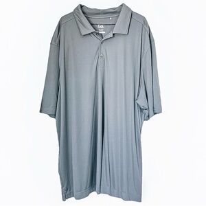 Cutter & Buck Men's Grey Drytec Big and Tall 3XL Textured Polo Shirt